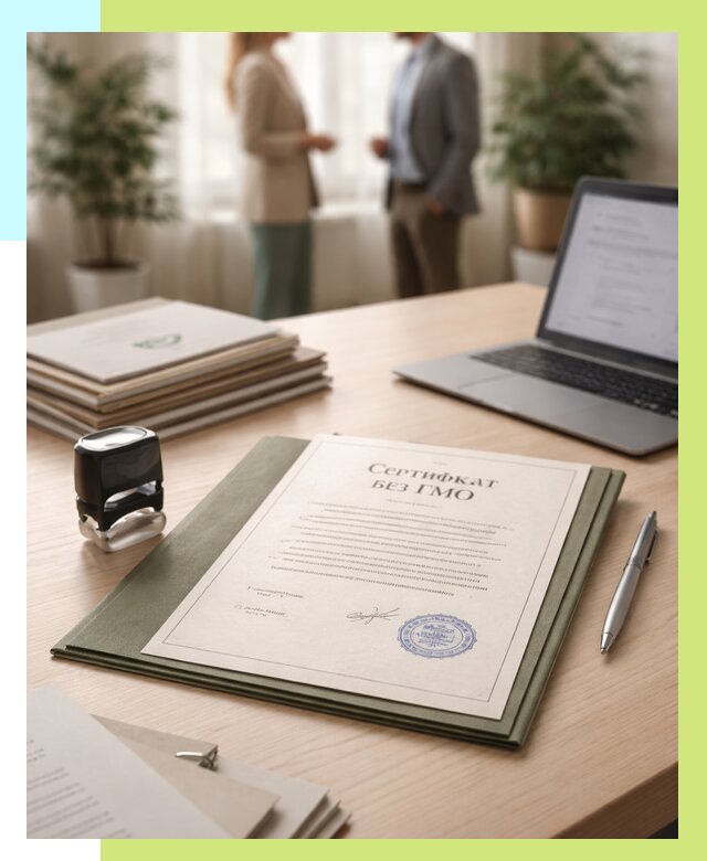 Сертификат без ГМО в Черкесске от 7647 р. оформить срочно Алешин-Чрк